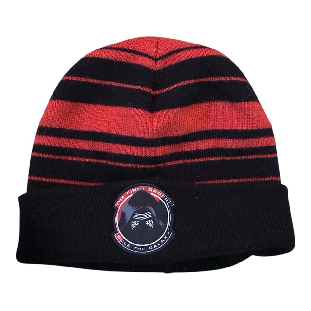 Star Wars Black and Red Burnt Orange Beanie Knit Hat with Logo